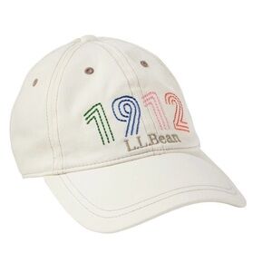 L.L. Bean Cream Baseball Cap with Multicolor '1912' Embroidery (NWT)